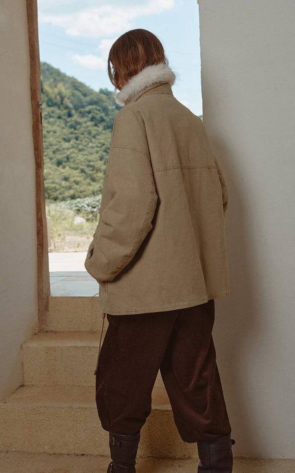 Gradient Fur-Collar Down Parka