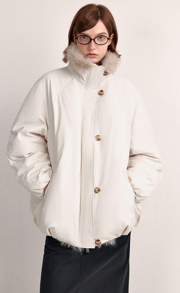 Eco-Fur Collar Down Jacket