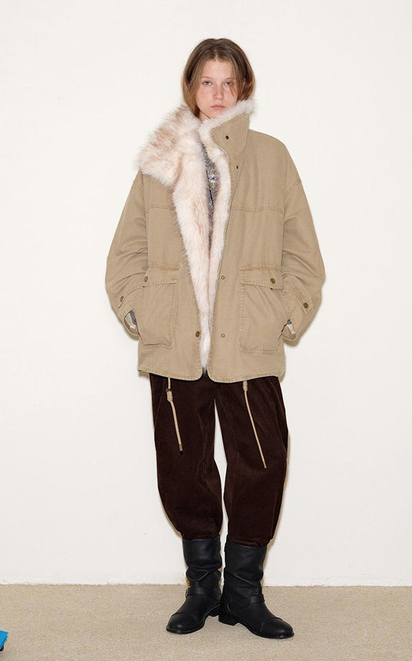 Gradient Fur-Collar Down Parka