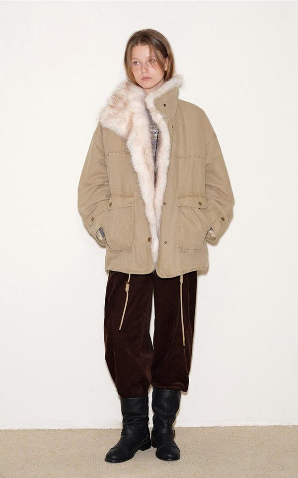 Gradient Fur-Collar Down Parka