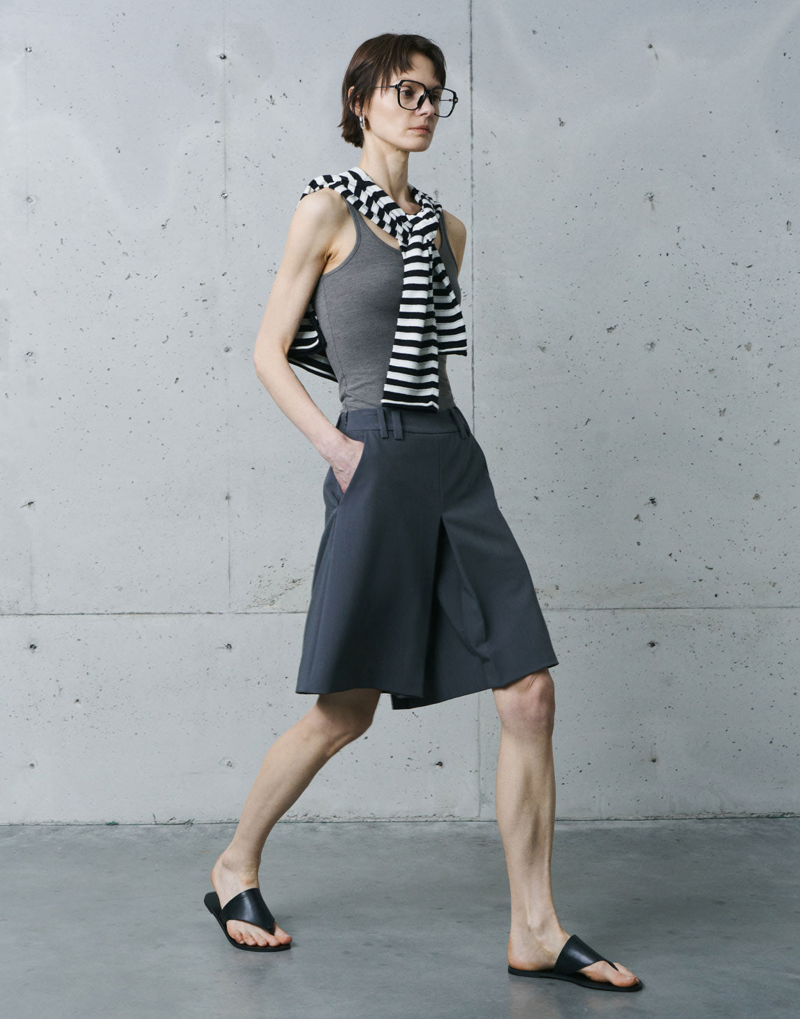 Suit Style Five Quarter Length Pants