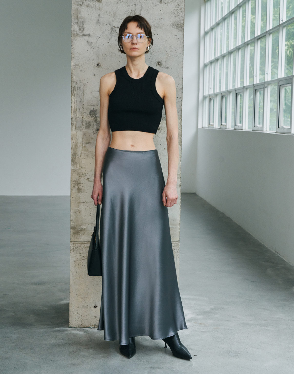 Hazel Acetate Satin Skirt