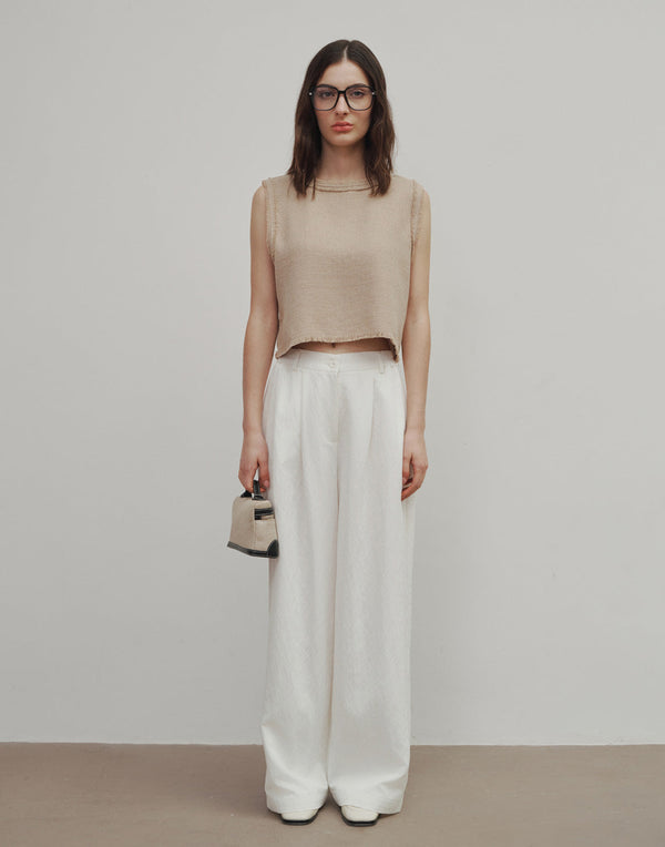 Raw-Edge Sleeveless Top