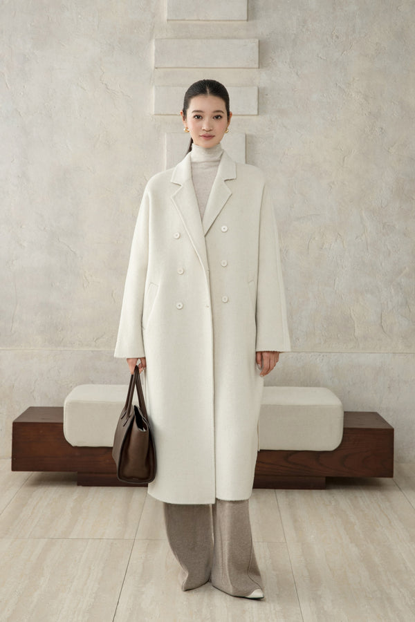 Double-Breasted Wool–Camel Coat