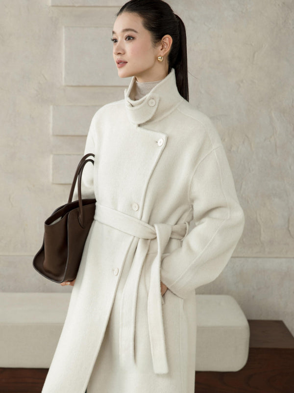 Structured Wool–Camel Collar Coat