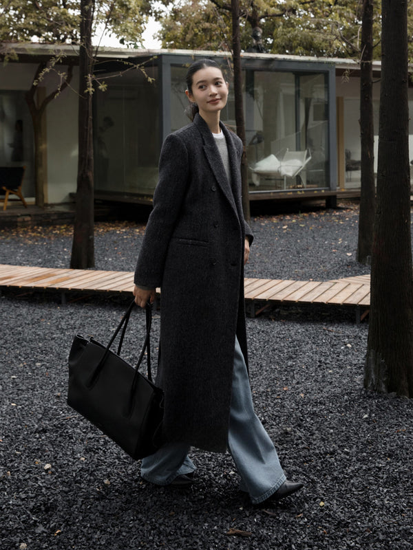 Double-Breasted Wool–Mohair Coat