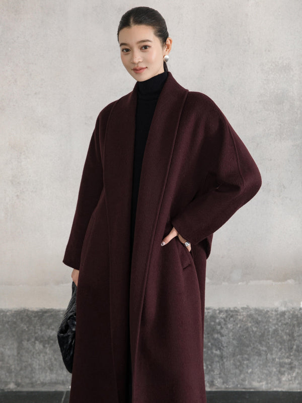 Wool–Camel Wrap Coat