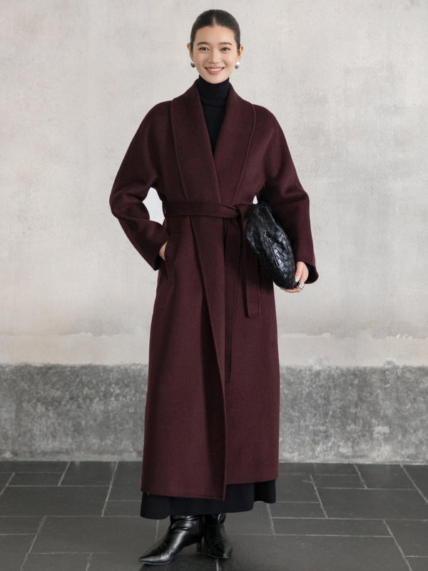 Wool–Camel Wrap Coat