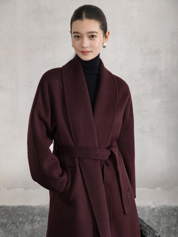 Wool–Camel Wrap Coat