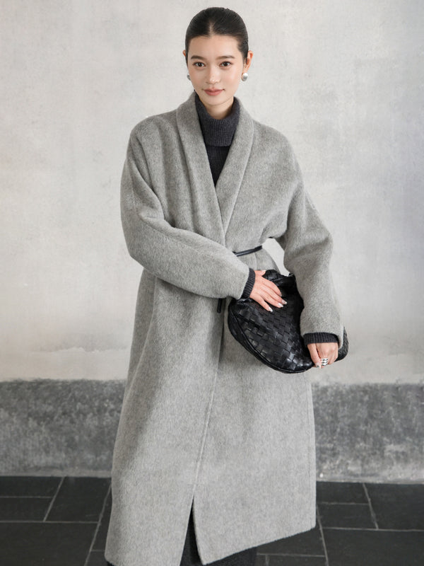 Refined Wool Belted Coat