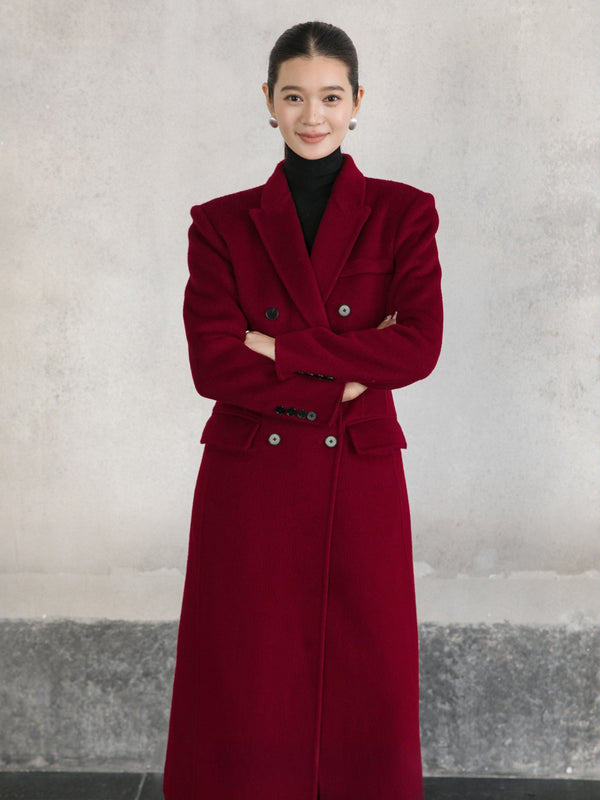 Double-Breasted Wool–Alpaca Coat