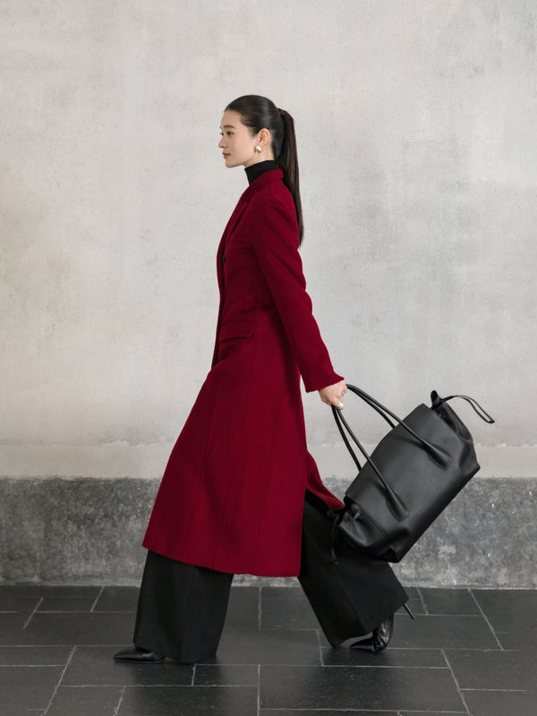 Double-Breasted Wool–Alpaca Coat