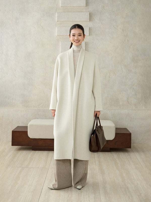 Refined Wool Belted Coat