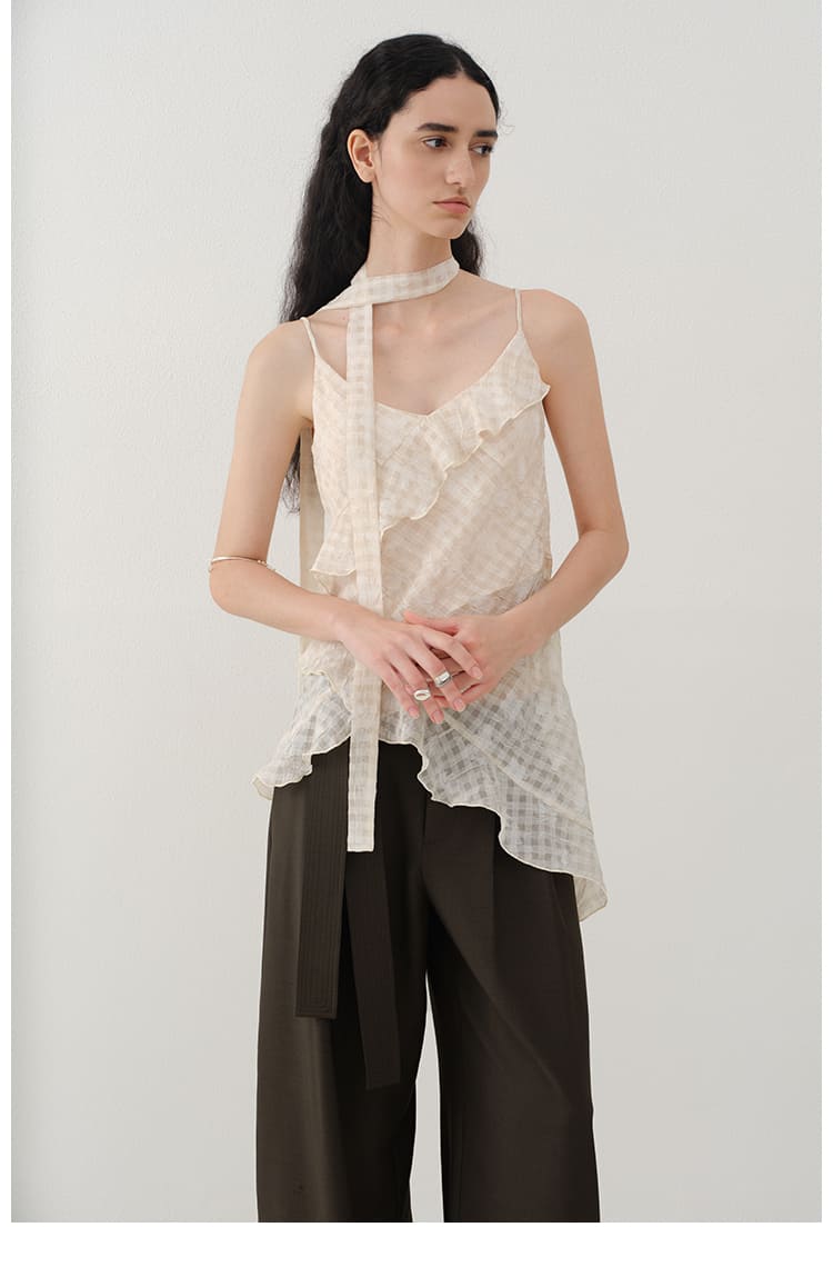 Ruffle Layered V-Neck Cami Top