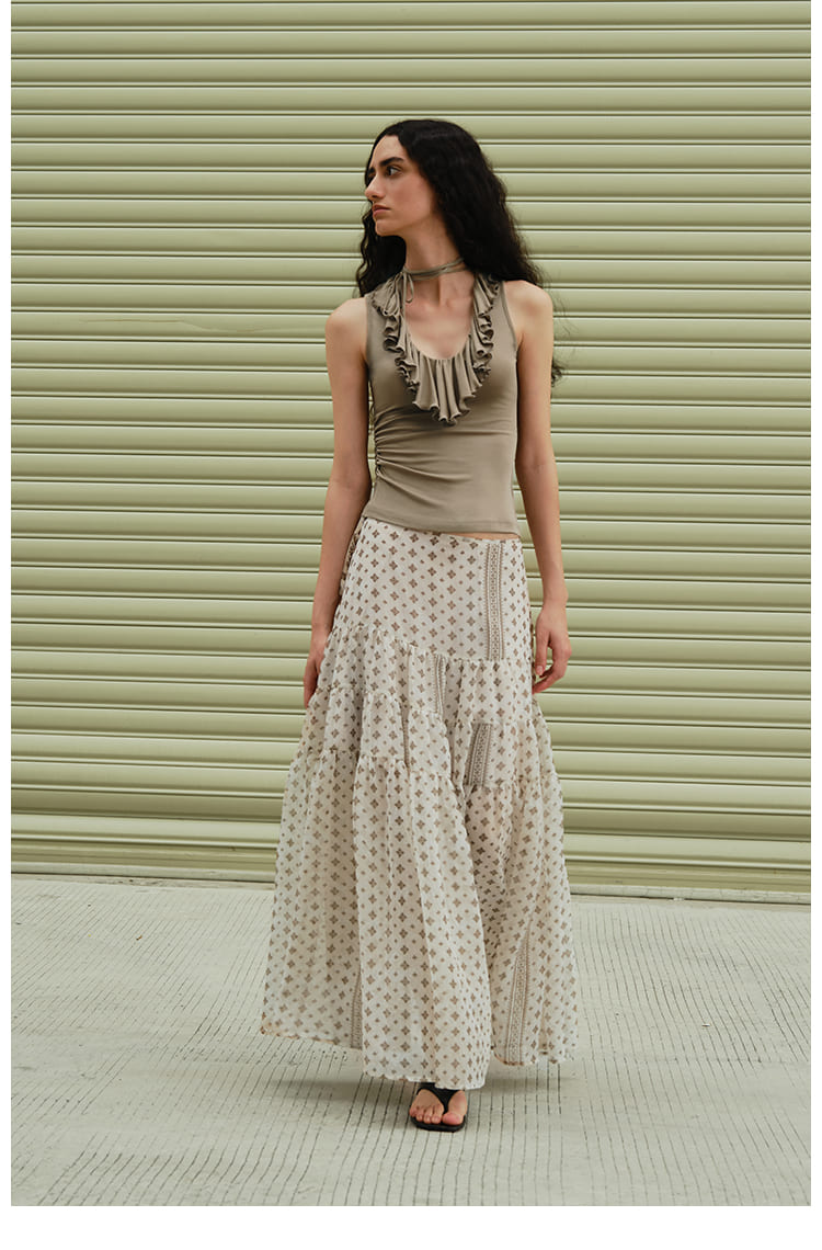 Vintage Ruffle Knit Tank Top
