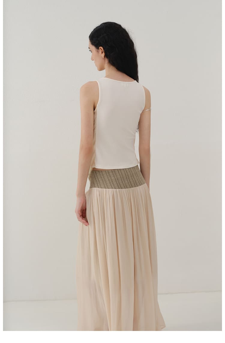 Glossy Satin Asymmetric Midi Skirt