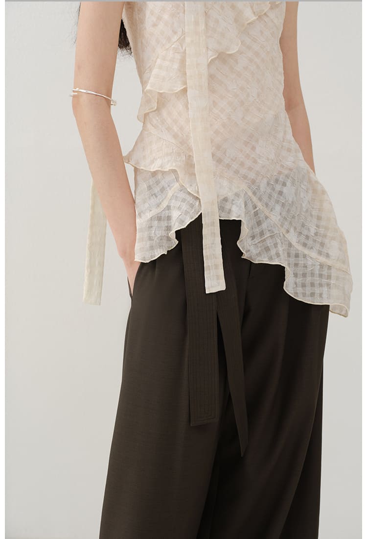 Ruffle Layered V-Neck Cami Top