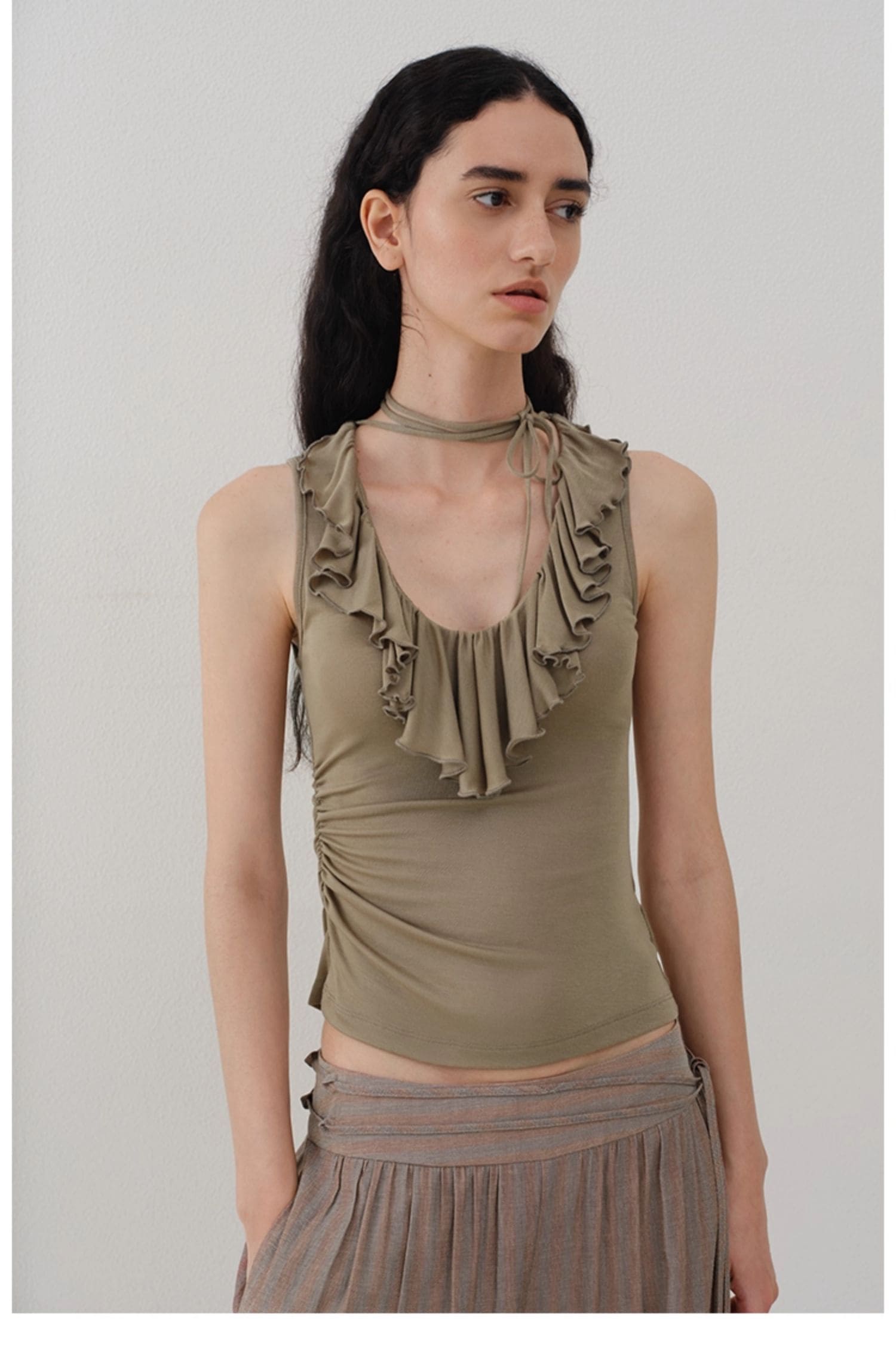 Vintage Ruffle Knit Tank Top