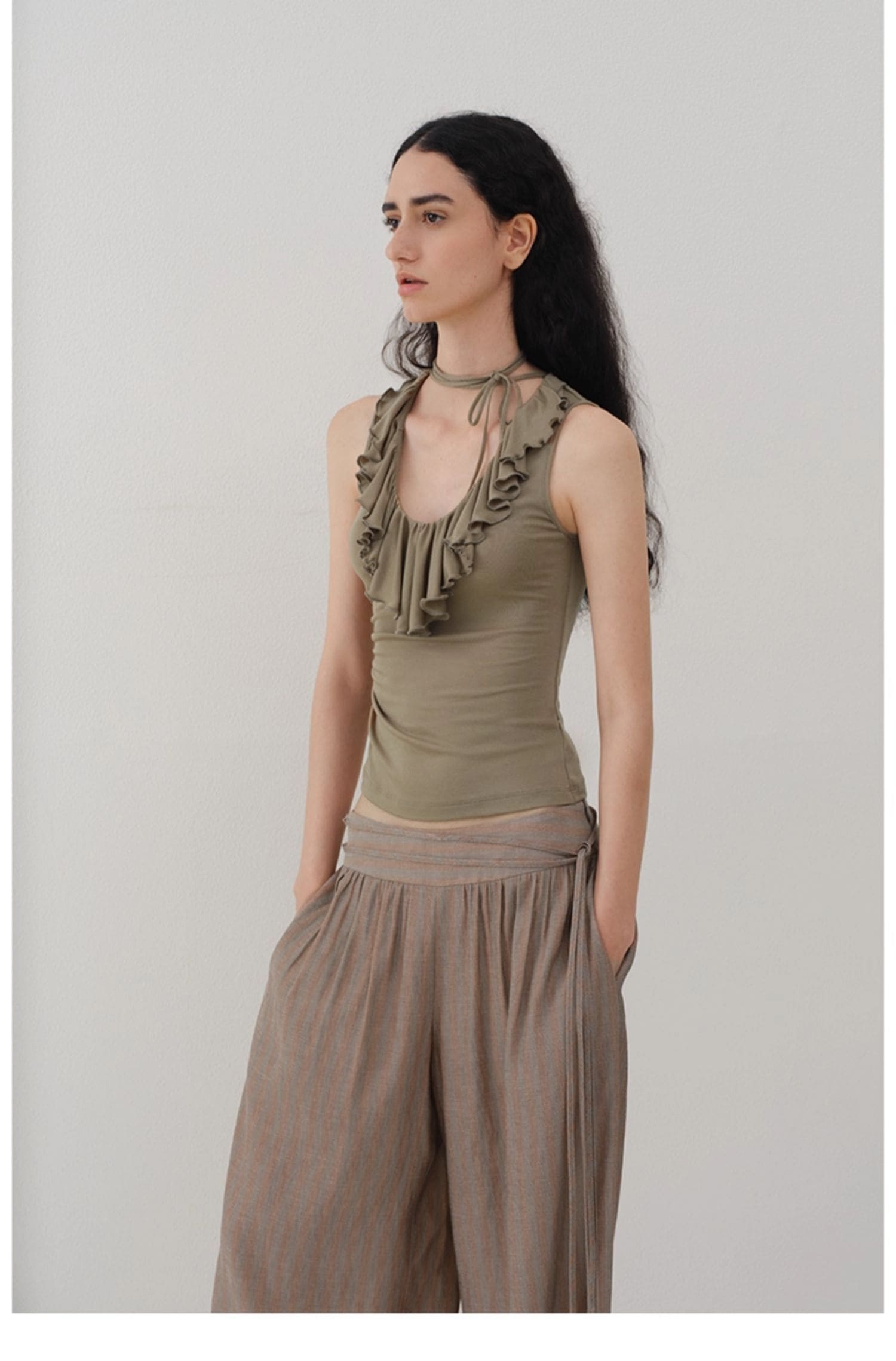 Vintage Ruffle Knit Tank Top