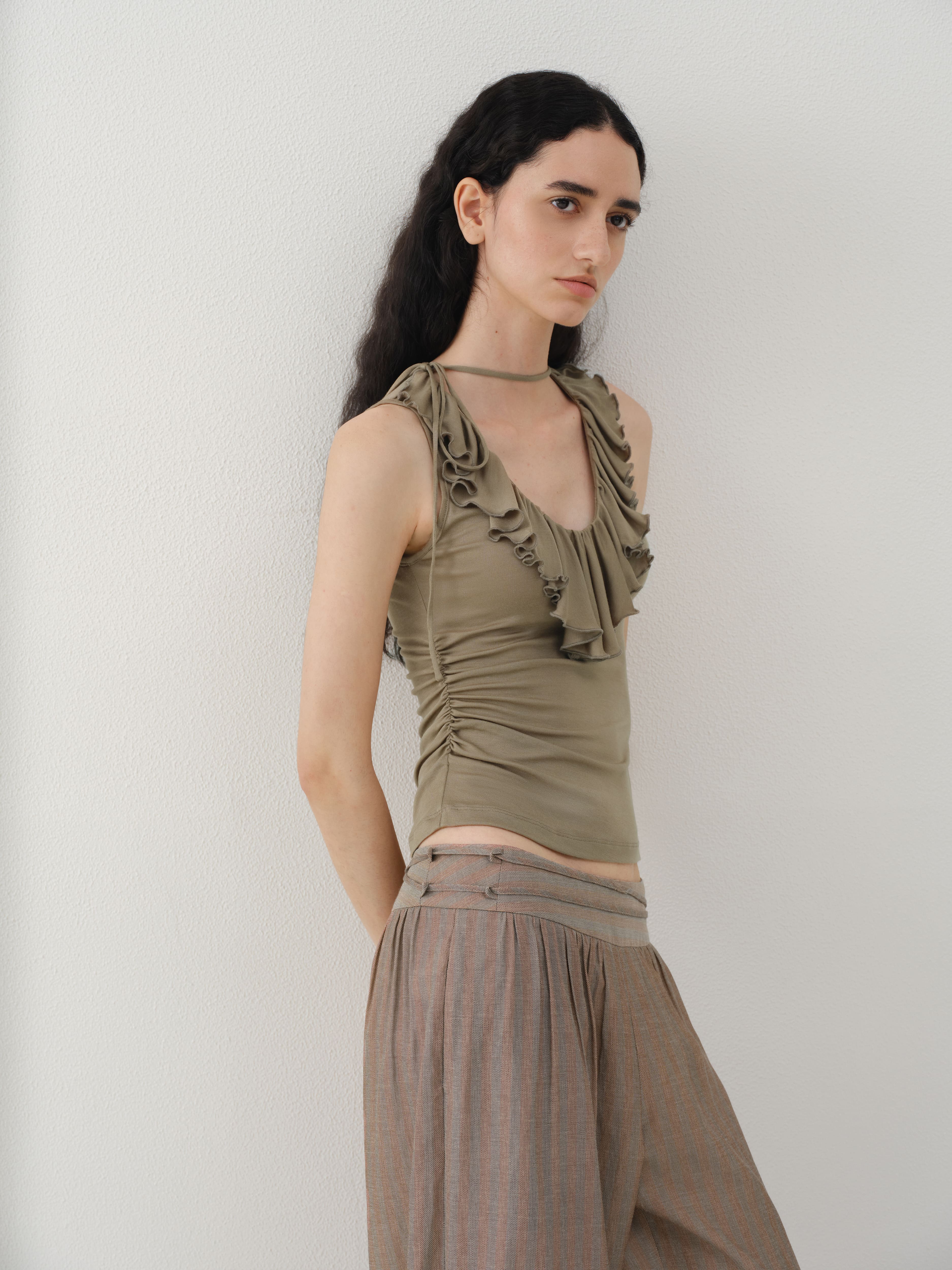 Vintage Ruffle Knit Tank Top
