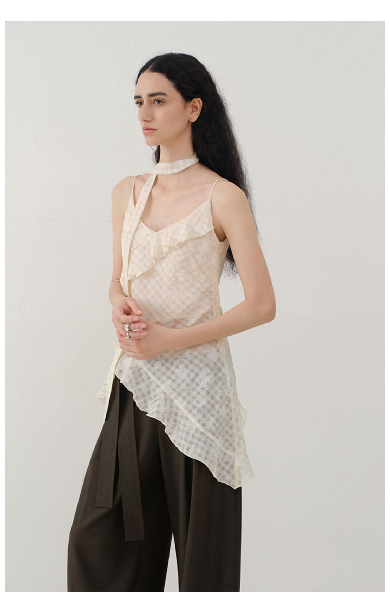 Ruffle Layered V-Neck Cami Top