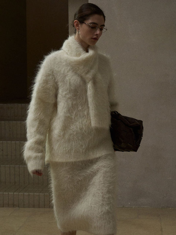 Suri Alpaca Scarf-Collar Knit