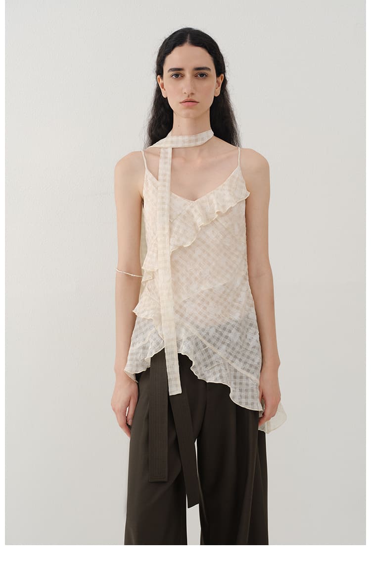 Ruffle Layered V-Neck Cami Top