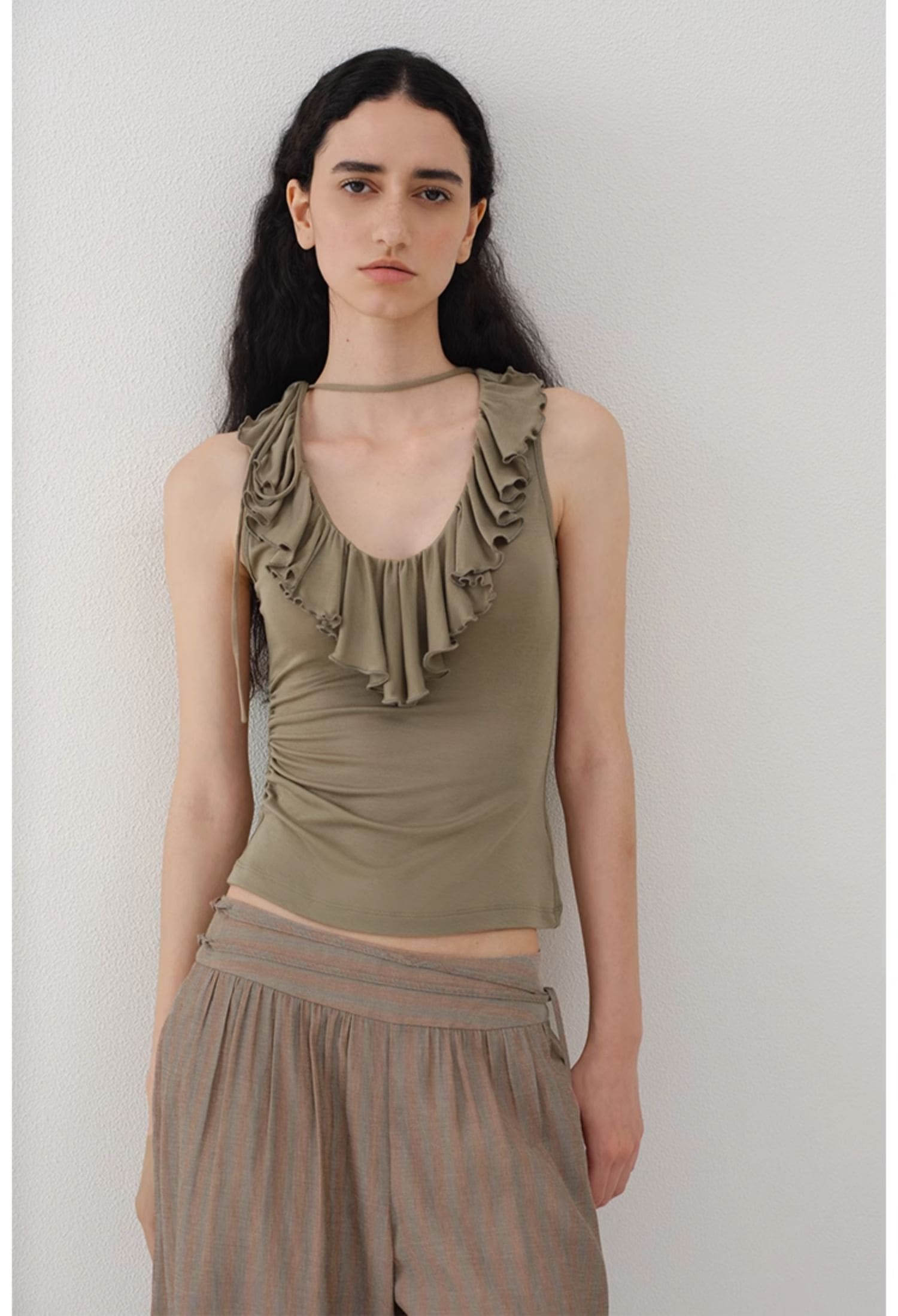 Vintage Ruffle Knit Tank Top