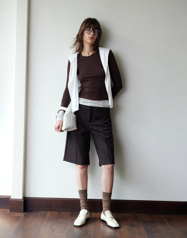 Schlanke Passform Twill-Shorts