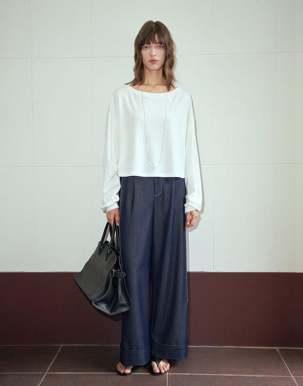 High-Waisted Weit geschnittene Hose