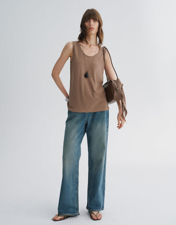 Jean droit taille haute