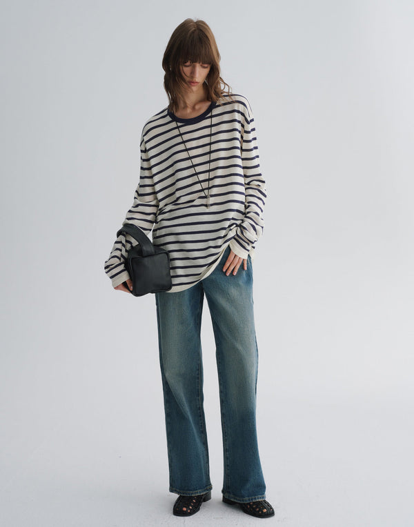Jean droit taille haute