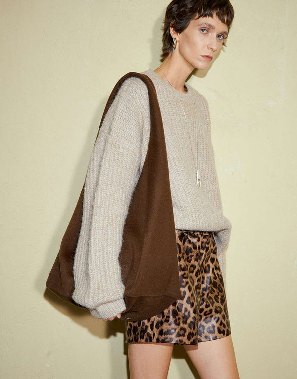 Wild Print Leather Shorts