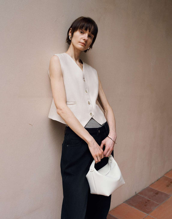 Gilet in lino e cotone