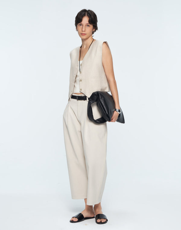 Gilet in lino e cotone