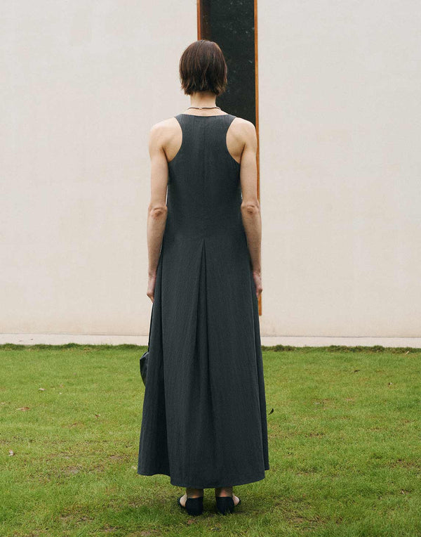 Soft Crinkle U-Neck Dress