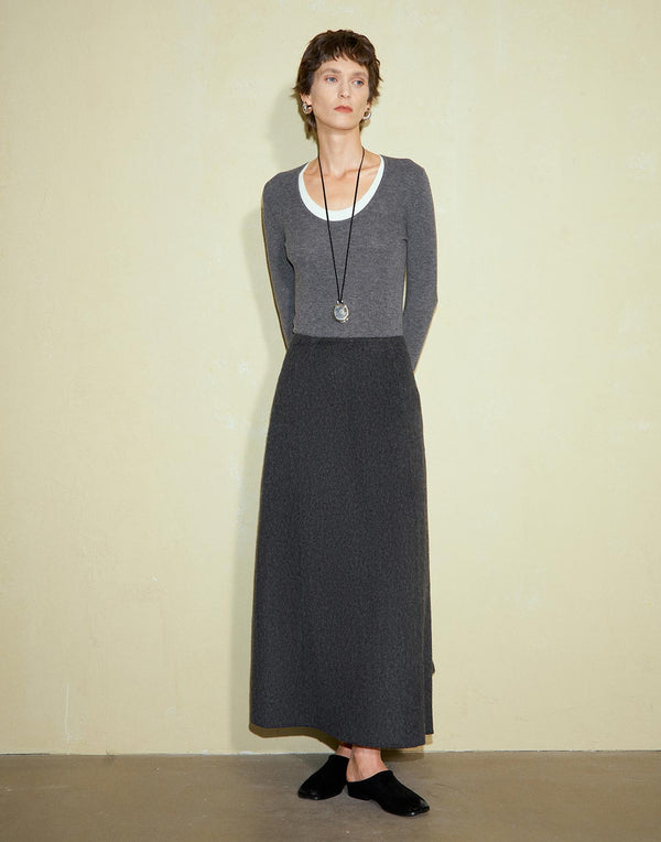 Woolen Elegance Maxi Skirt