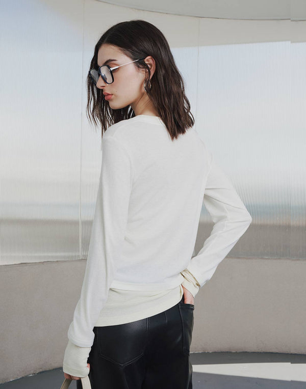 Layered Look Wool Top