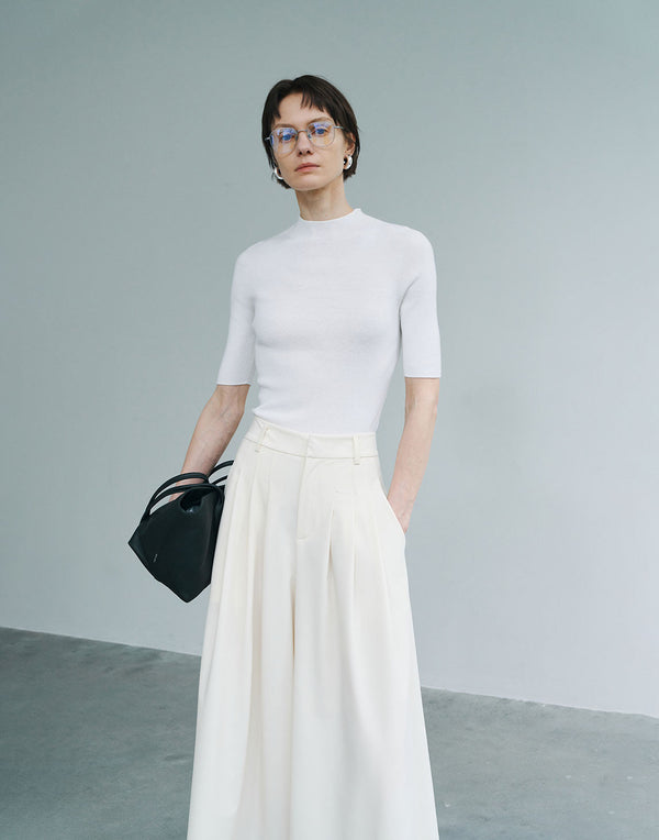 Wool Five-Point Sleeve Tee