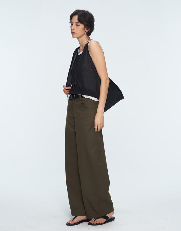 Wide-Leg Utility Trousers