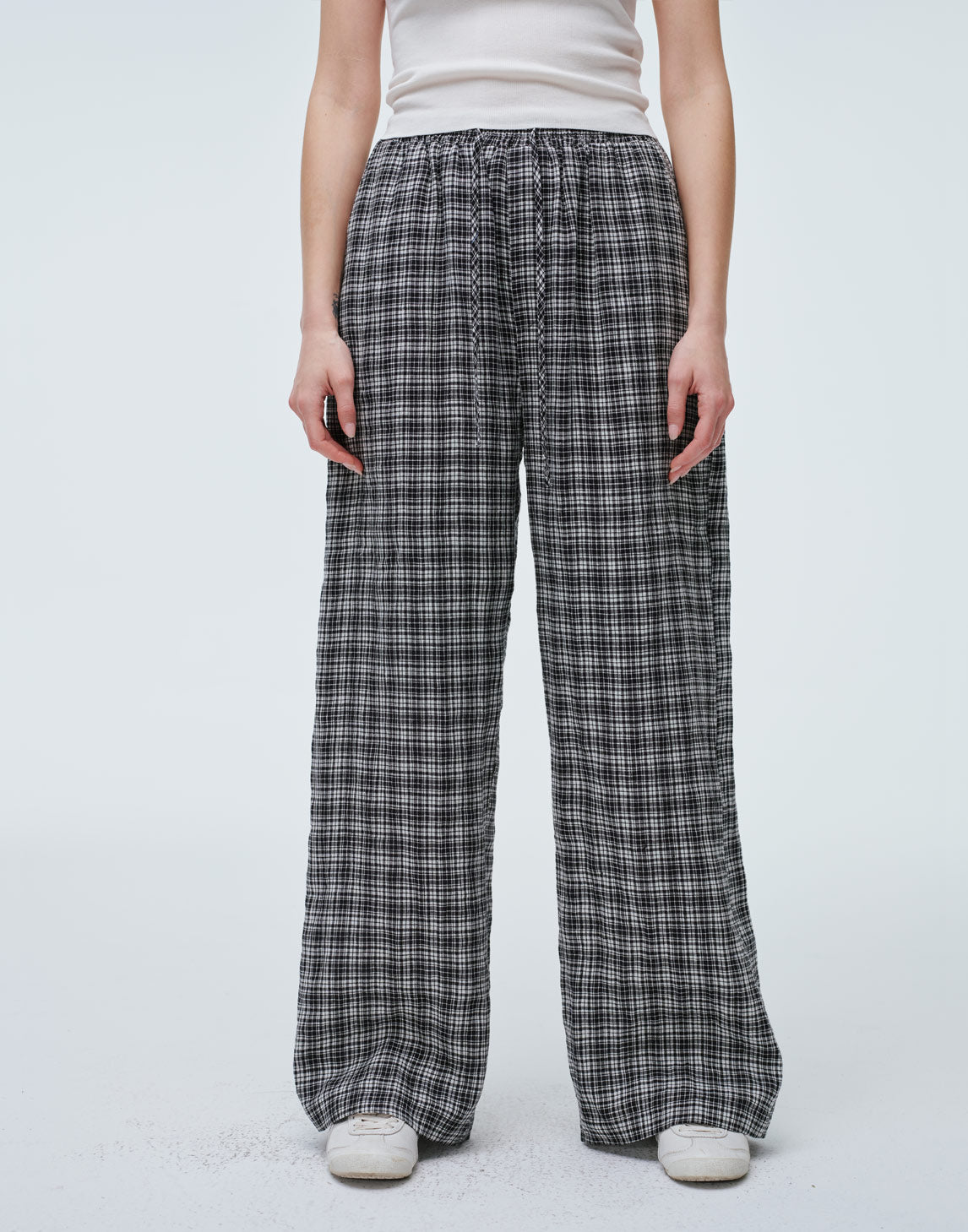Gingham Linen Pants