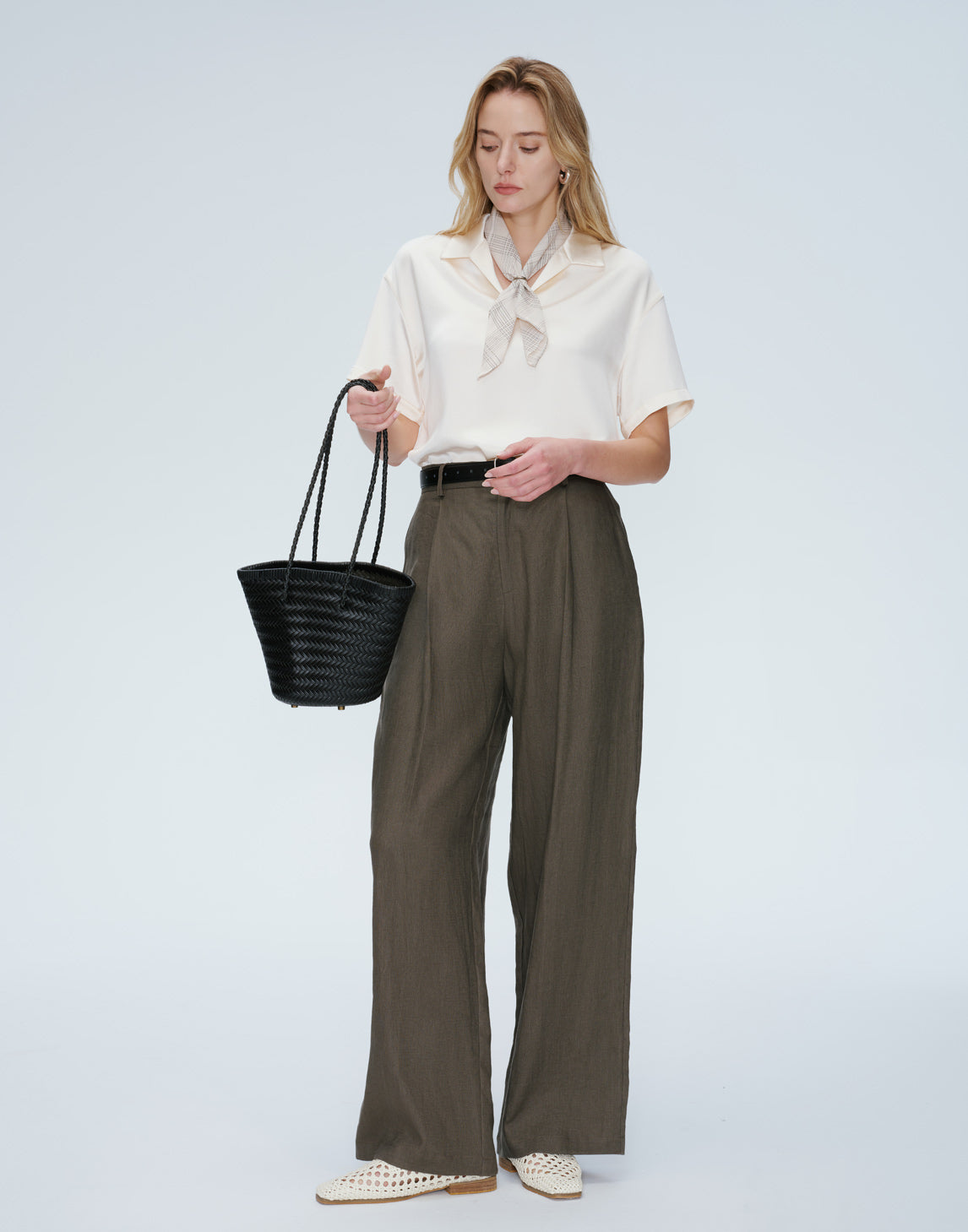 Harbor Plissierte Leinenhose