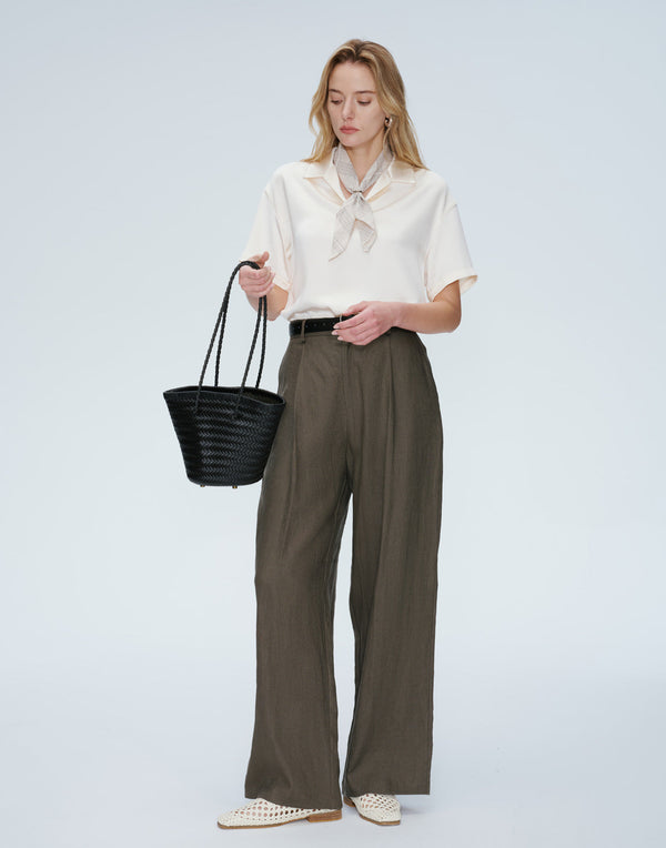 Harbor Pleated Linen Trousers