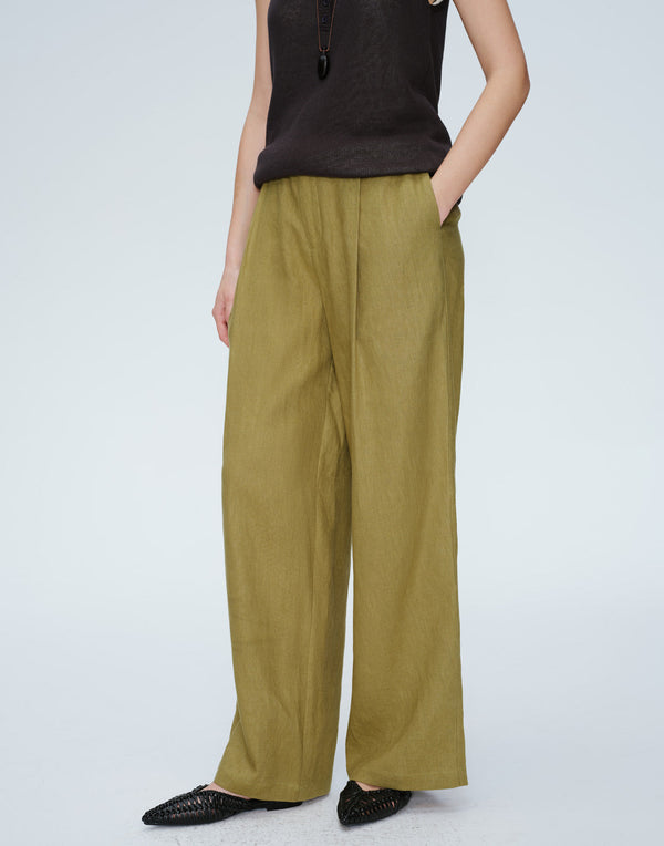 Harbor Pleated Linen Trousers