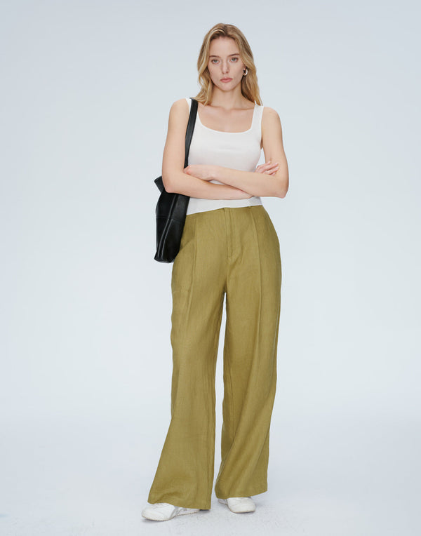 Harbor Pleated Linen Trousers