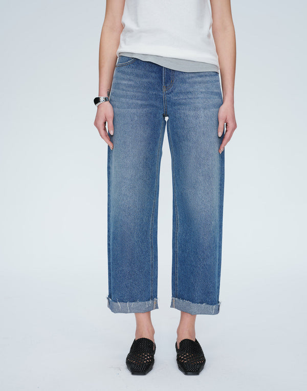 Snowfade Jeans mit rohem Saum und geradem Schnitt