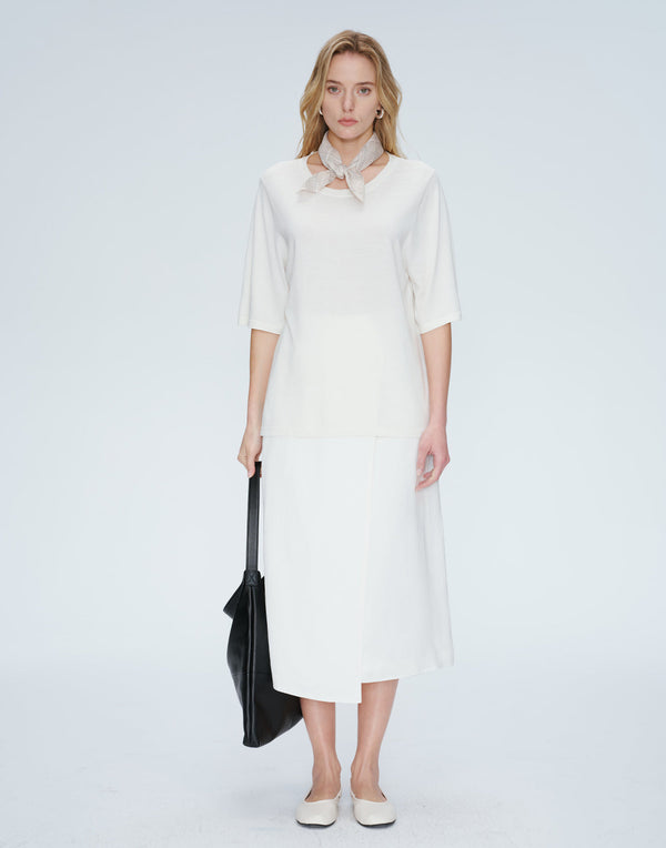 Linen Wrap A-Line Skirt