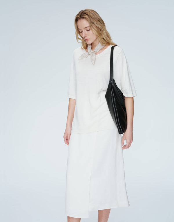 Linen Wrap A-Line Skirt