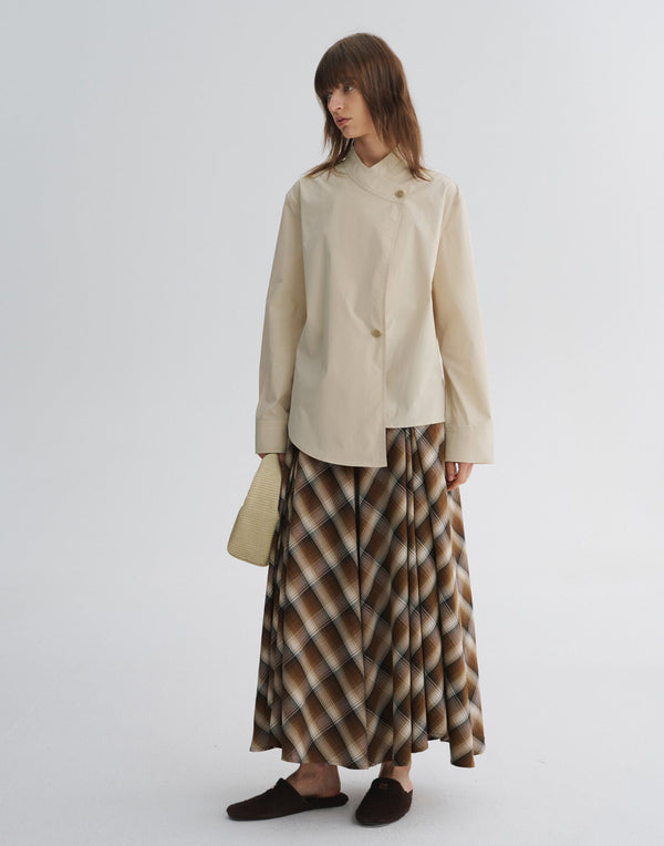 Plaid A-Line Maxi Skirt