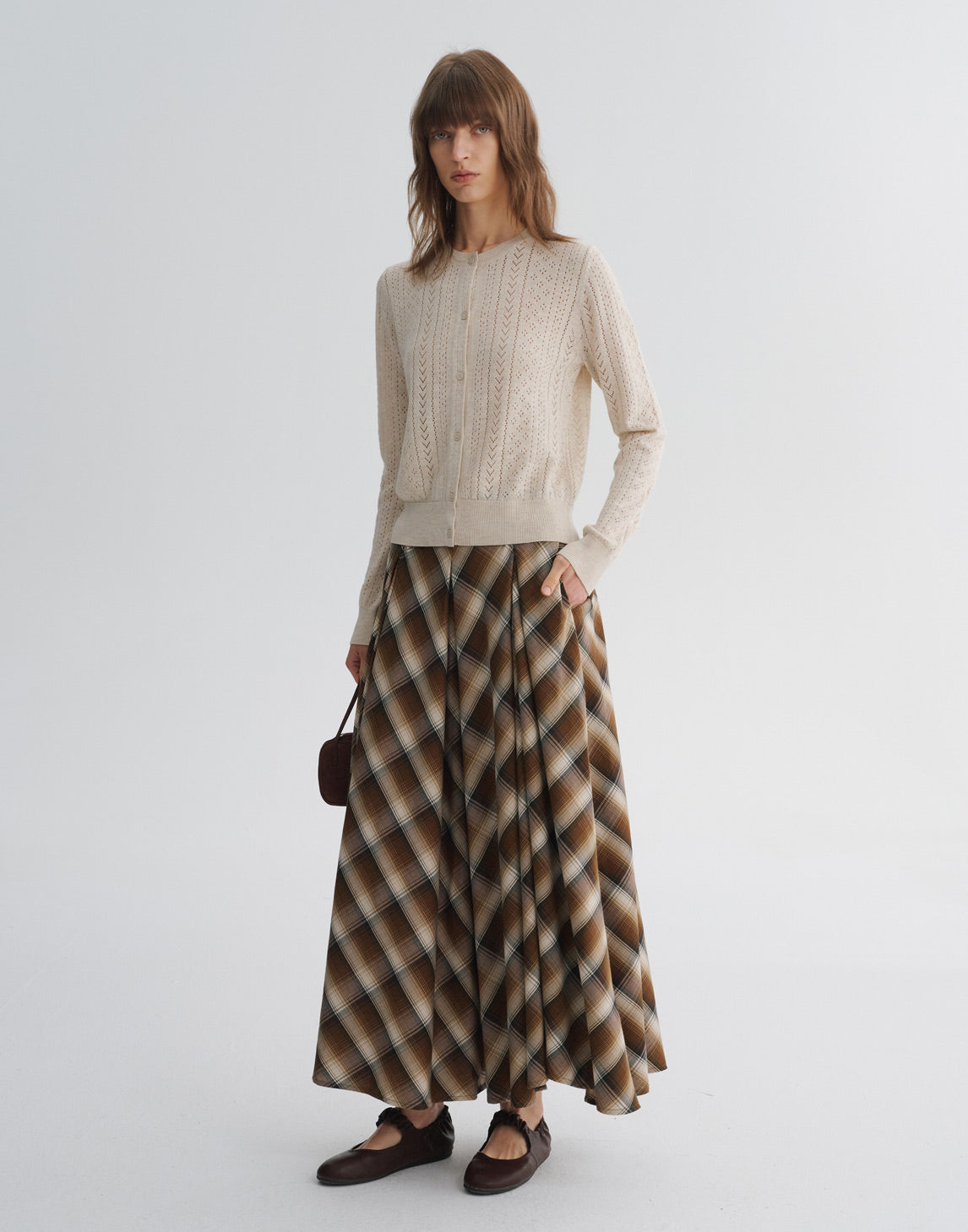 Plaid A-Line Maxi Skirt